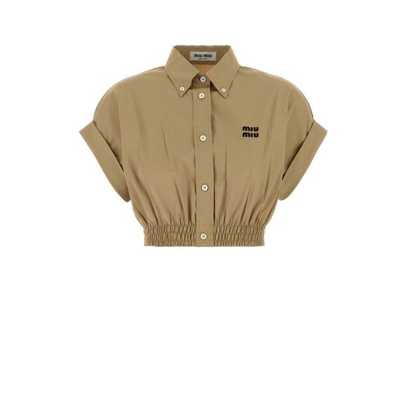 MIU MIU Sweaters - Miu Miu Women Camel Poplin Shirt